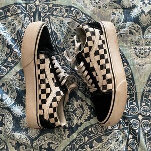 Vans Platform Checkered Sneakers- womens 8.5
